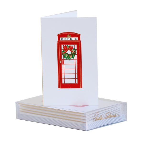 London Phone Booth With Wreath