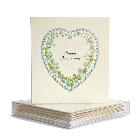 Forget Me Not Heart - Anniversary Card