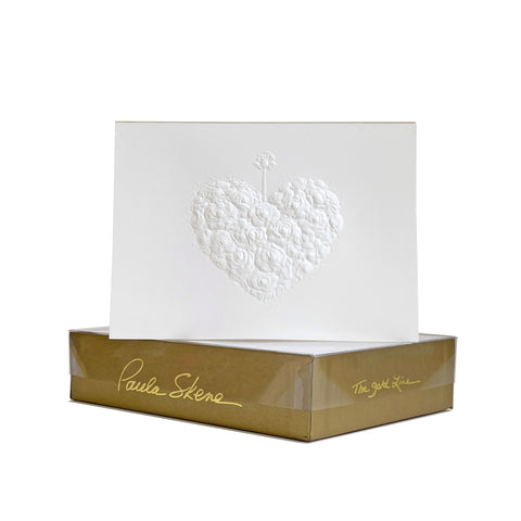 All Roses Heart - Blind Embossed Wedding Greeting Card