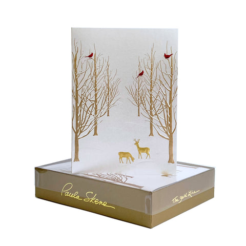 Snowy Forest Gold on Silver