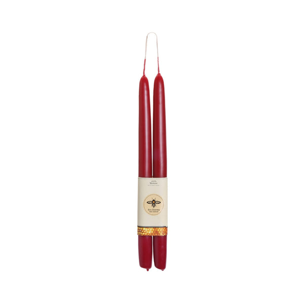 Big Dipper Wax Works Pure Beeswax Taper Candles - Red