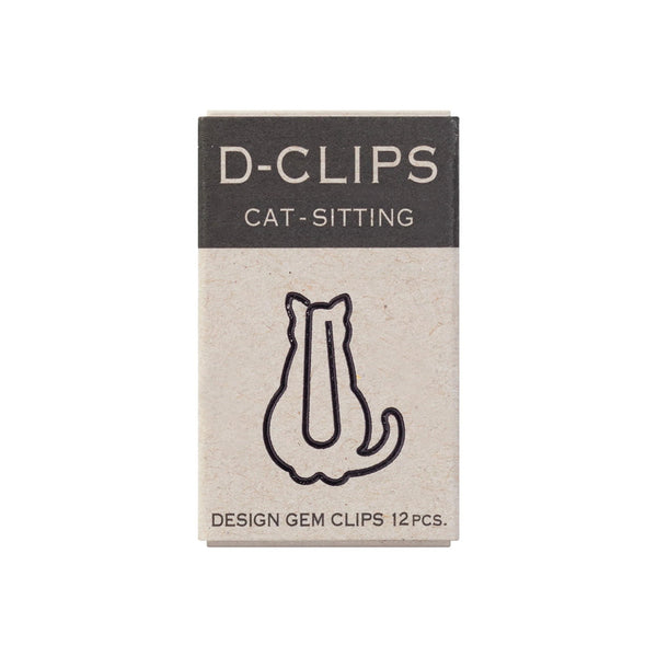 Midori D-Clips Cat-Sitting (Black Paper Clips)