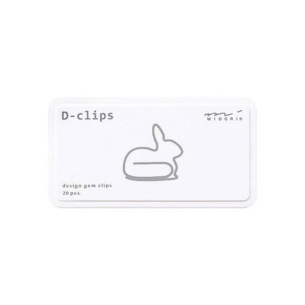 Midori D-Clips Rabbit (Silver Paper Clips)