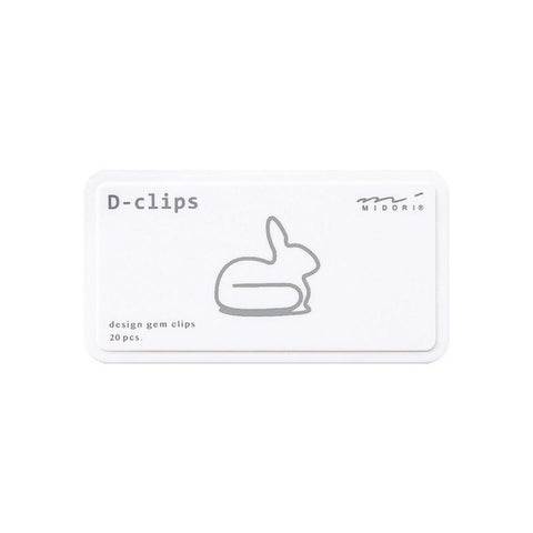 Midori D-Clips Rabbit (Silver Paper Clips)