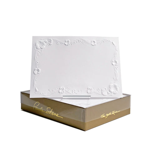 Nasturtium Correspondence Card - Blind Embossed (BOXED Set of 8)