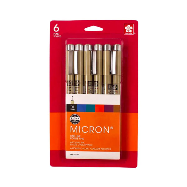 Sakura Pigma Micron Pen - Colors, Set of 6
