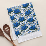 Hazelmade Blue Gentian Pattern Tea Towel