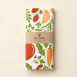 Hazelmade Orange Farmers Market Pattern Tea Towel