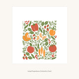 Hazelmade Orange Farmers Market Pattern Tea Towel