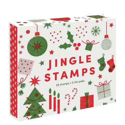 Jingle Stamps - Rubber Stamp Set & Colorful Ink Pad