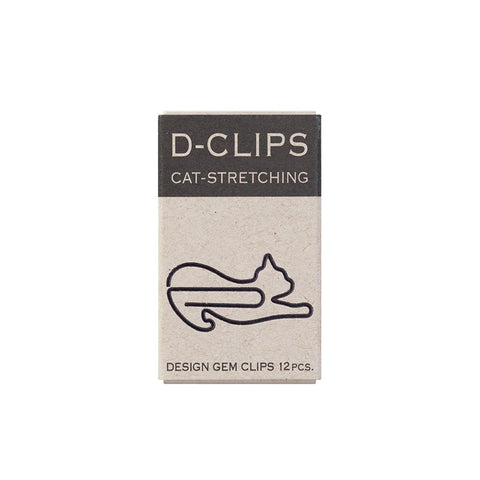 Midori D-Clips Cat-Stretching (Gold Paper Clips)
