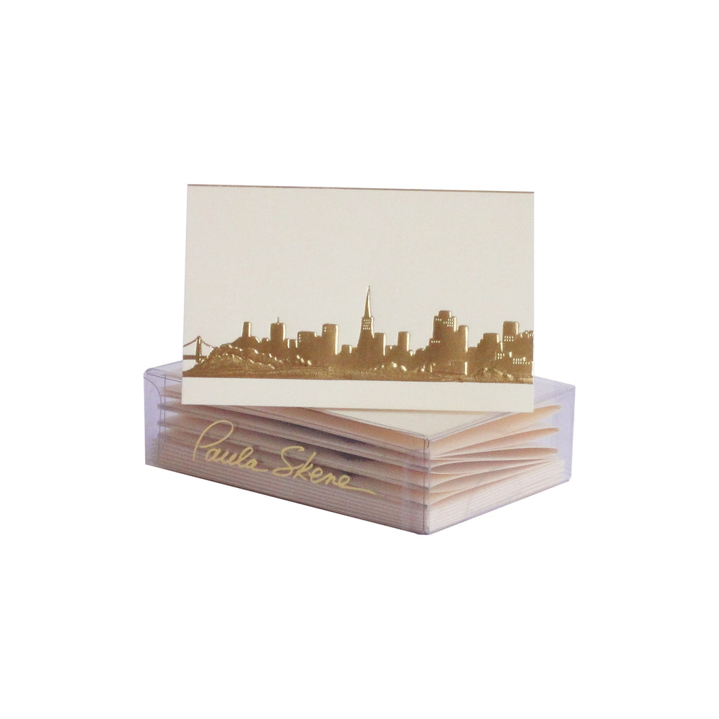 Christmas in The City Foil Gift Enclosure Cards - 4 Mini Cards & 4 Envelopes