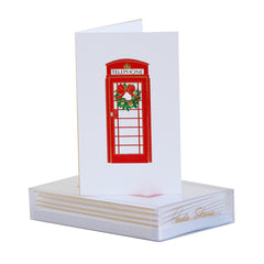 London Phone Booth With Wreath