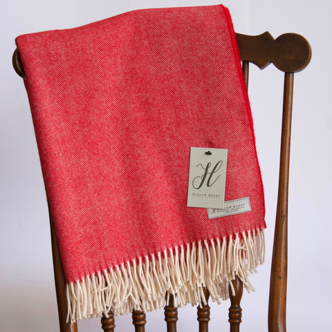 Harlow & Henry Merino Wool Throw - Crimson