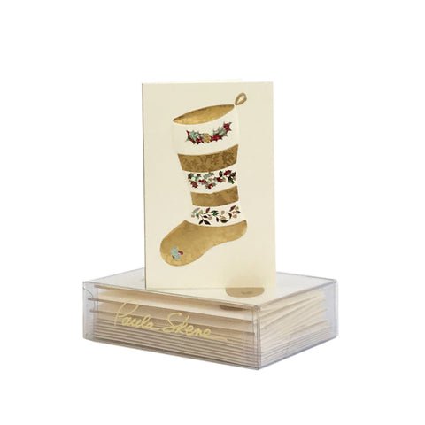 Holly Pattern Stocking Enclosure Cards