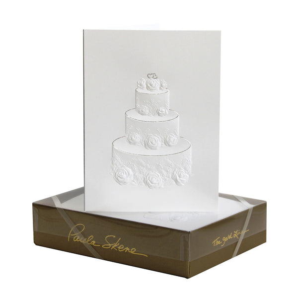 Rose & Lily Wedding Cake - Blind Embossed